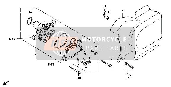 Honda VT750C 2009 Bomba de agua para un 2009 Honda VT750C