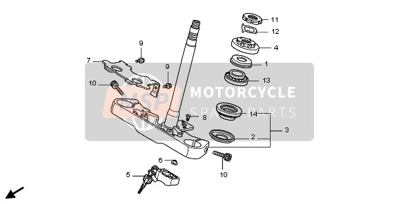 Honda VT750C 2009 STEERING STEM for a 2009 Honda VT750C