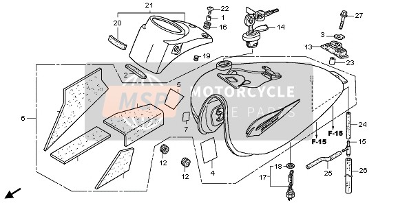 Honda VT750C 2009 Serbatoio di carburante per un 2009 Honda VT750C