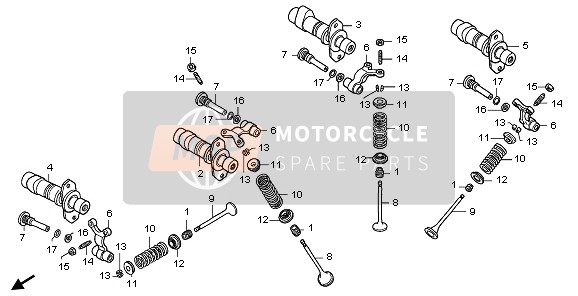 Honda VTR250 2009 CAMSHAFT & VALVE for a 2009 Honda VTR250