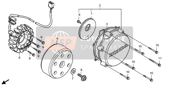 Honda VTR250 2009 GENERATOR for a 2009 Honda VTR250