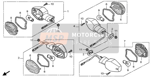 Honda VTR250 2009 WINKER for a 2009 Honda VTR250