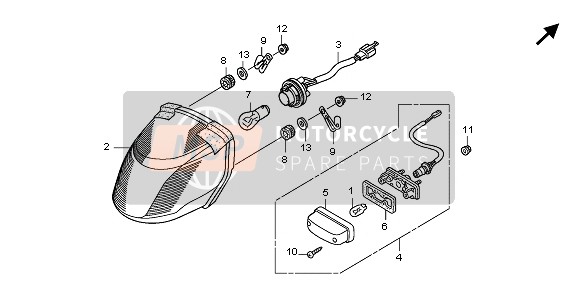 33720MEJ003, Kentekenverlichtingsamens, Honda, 0