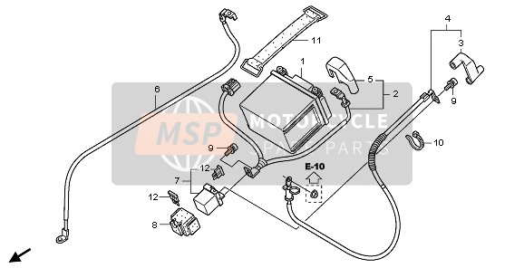 32413KGH900, Protection Cosse Batterie, Honda, 0