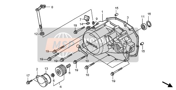 Honda XL125V 2009 RIGHT CRANKCASE COVER for a 2009 Honda XL125V