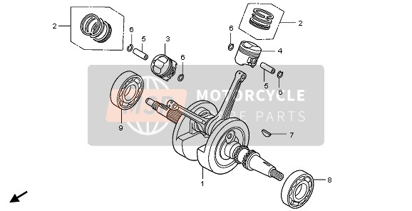 Honda XL125V 2009 Vilebrequin & Piston pour un 2009 Honda XL125V