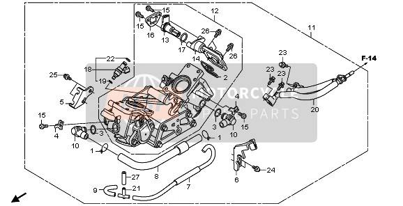 Honda XL125V 2009 THROTTLE BODY for a 2009 Honda XL125V