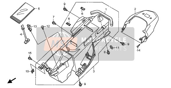 Honda XL125V 2009 REAR FENDER for a 2009 Honda XL125V