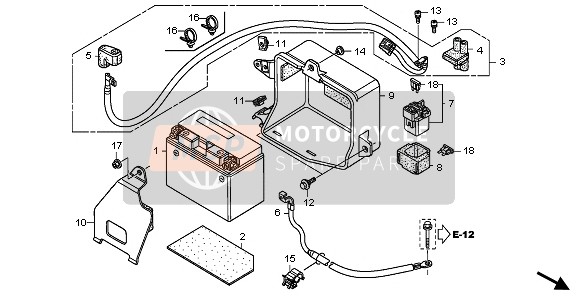 Honda XL700V 2009 BATTERY for a 2009 Honda XL700V