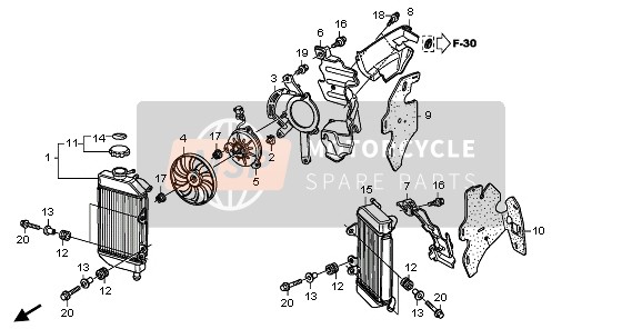 Honda XL700V 2009 RADIATOR for a 2009 Honda XL700V