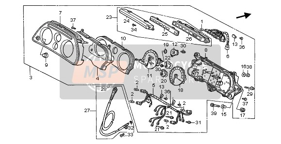 44830MT3000, Cable Assy., Speedometer, Honda, 2