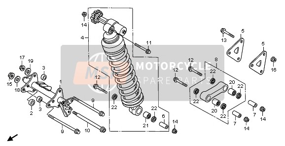 Honda XL1000V 2009 FEDERBEIN HINTEN für ein 2009 Honda XL1000V