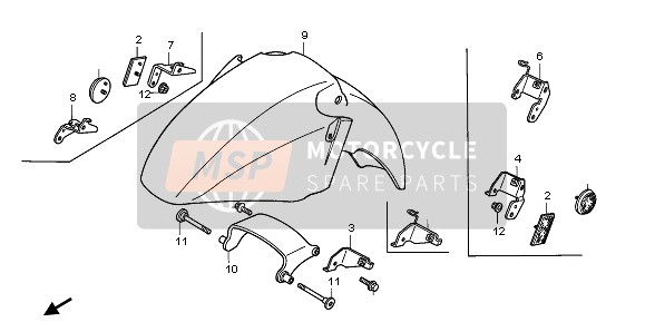 Honda ST1100 1996 Guardabarros delantero para un 1996 Honda ST1100