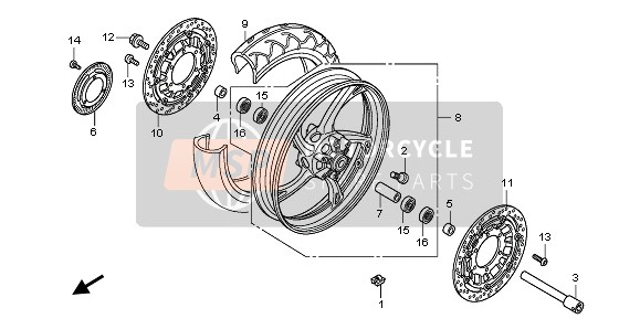 Honda CB600FA 2010 FRONT WHEEL for a 2010 Honda CB600FA