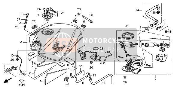 Honda CB600FA 2010 FUEL TANK for a 2010 Honda CB600FA