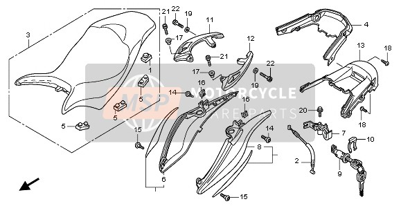 Honda CB600FA 2010 SEAT & REAR COWL for a 2010 Honda CB600FA