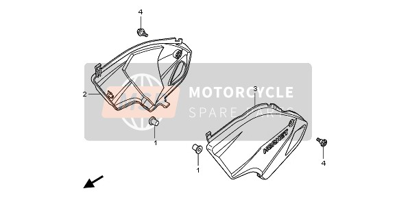 Honda CB600FA 2010 Coperchio laterale per un 2010 Honda CB600FA