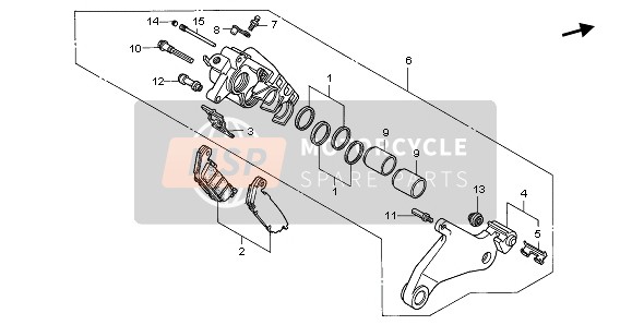 Honda ST1100 1996 REAR BRAKE CALIPER for a 1996 Honda ST1100