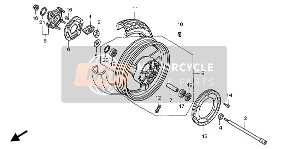 90106MT3003, Bullone Disco 6X17 (Saga), Honda, 2