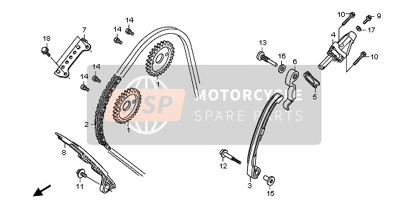 Honda CB600F 2010 STEUERKETTE & SPANNER für ein 2010 Honda CB600F