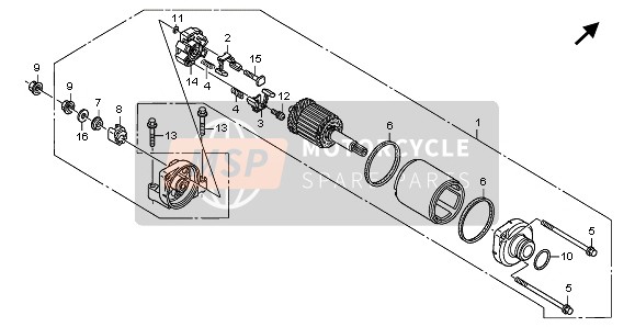 Honda CB600F 2010 Startend Motor voor een 2010 Honda CB600F