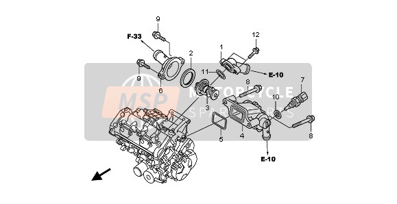 Honda CB600F 2010 Termostato para un 2010 Honda CB600F