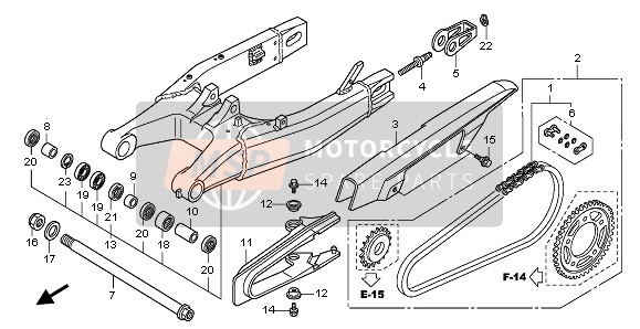 Honda CB600F 2010 SWINGARM for a 2010 Honda CB600F