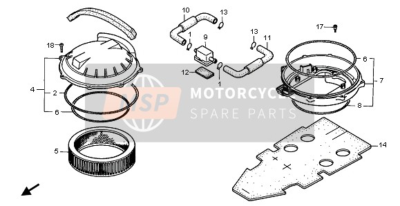 Honda ST1100 1996 AIR CLEANER for a 1996 Honda ST1100