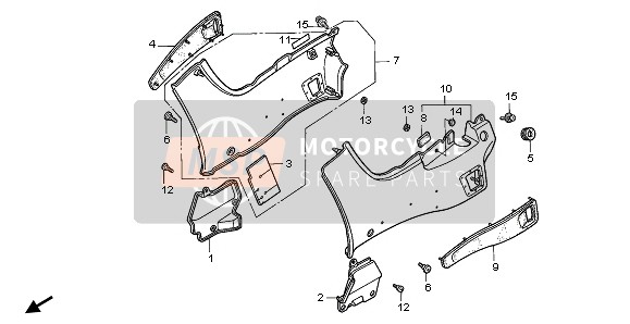 Honda ST1100 1996 Coperchio laterale per un 1996 Honda ST1100