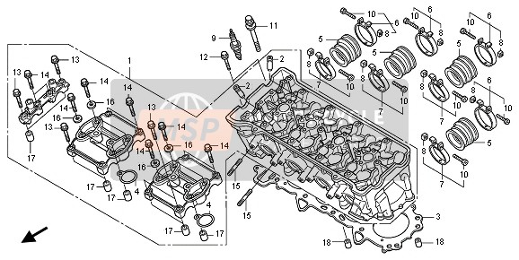 Honda CB1000R 2010 Cabeza de cilindro para un 2010 Honda CB1000R