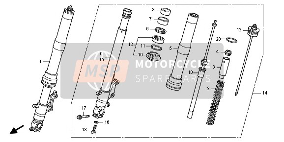 Honda CB1000R 2010 FRONT FORK for a 2010 Honda CB1000R