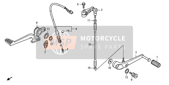 Honda CB1000RA 2010 Pedaal voor een 2010 Honda CB1000RA