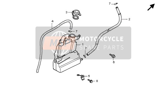 Honda ST1100 1996 RESERVE TANK for a 1996 Honda ST1100