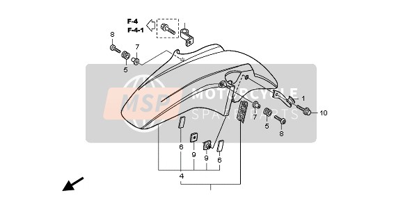 Honda CBF1000 2010 FRONT FENDER for a 2010 Honda CBF1000