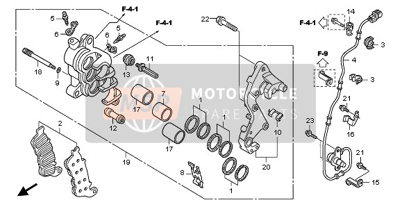 Honda CBF1000A 2010 R. BREMSSATTEL VORNE für ein 2010 Honda CBF1000A