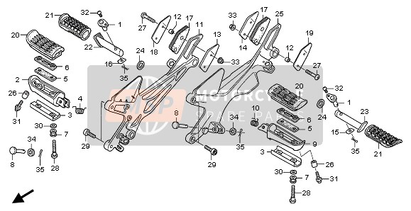 Honda CBF1000A 2010 FUSSRASTE für ein 2010 Honda CBF1000A