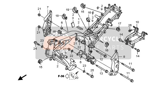 Honda CBF1000A 2010 FRAME BODY for a 2010 Honda CBF1000A