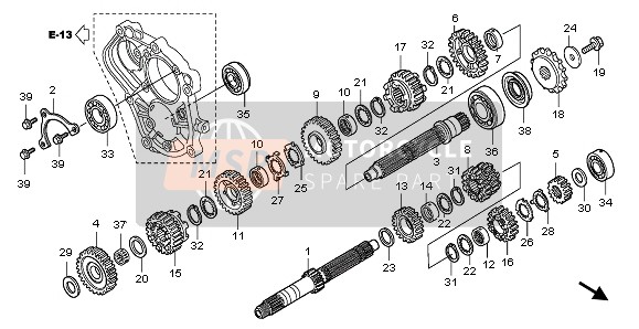 23461MGJD00, Gear, Countershaft Third (33T), Honda, 0