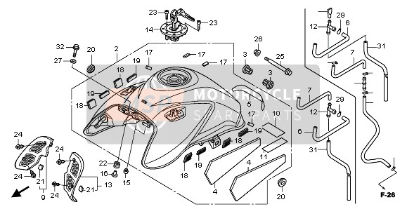 83606MFND00, Rubber, Tank Inner Cover, Honda, 2