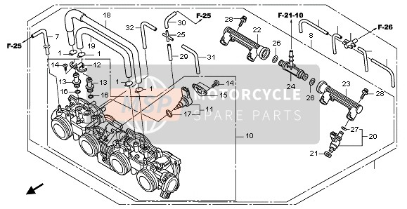 Honda CBF1000FA 2010 THROTTLE BODY for a 2010 Honda CBF1000FA