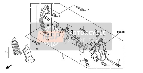 Honda CBF1000FA 2010 L. FRONT BRAKE CALIPER for a 2010 Honda CBF1000FA