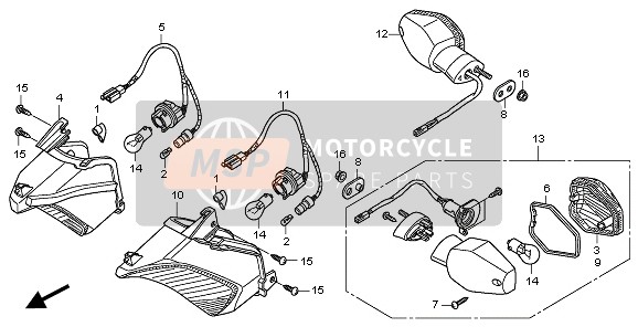 Honda CBF1000FA 2010 WINKER for a 2010 Honda CBF1000FA