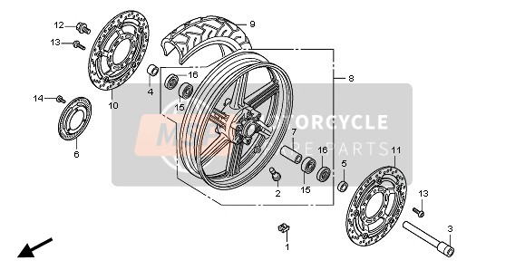 Honda CBF1000FSA 2010 FRONT WHEEL for a 2010 Honda CBF1000FSA