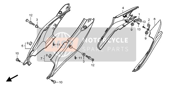 Honda CBF1000FSA 2010 REAR COWL for a 2010 Honda CBF1000FSA