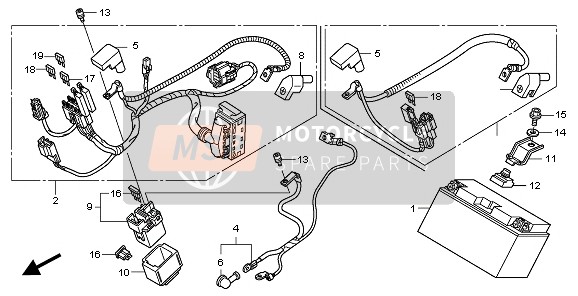 Honda CBF1000FSA 2010 BATTERY for a 2010 Honda CBF1000FSA