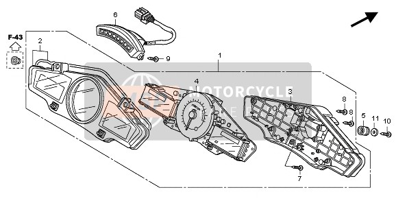 Honda CBF1000FTA 2010 Meter (MPH) voor een 2010 Honda CBF1000FTA