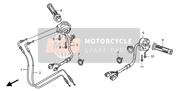 Honda CBF1000FTA 2010 SWITCH & CABLE for a 2010 Honda CBF1000FTA