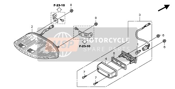 Honda CBF1000FTA 2010 TAILLIGHT for a 2010 Honda CBF1000FTA