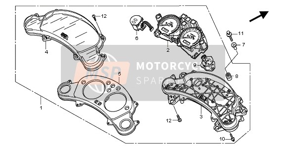 Honda CBF1000SA 2010 Mètre (KMH) pour un 2010 Honda CBF1000SA