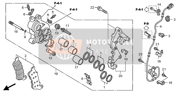 Honda CBF1000SA 2010 Pinza de freno delantero derecho para un 2010 Honda CBF1000SA